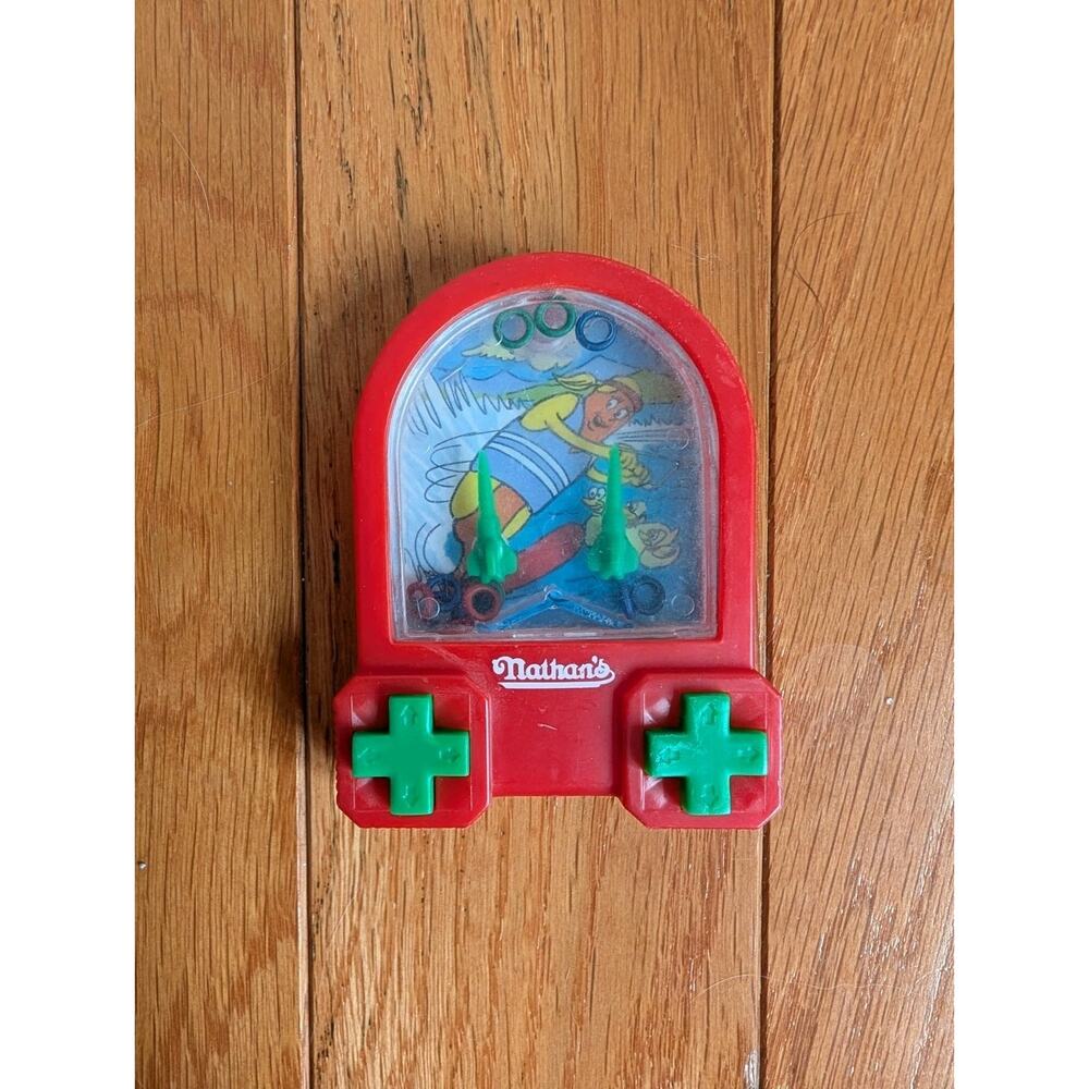 Vintage Nathan's Hotdog Waterfuls Handheld Ring Catch Game